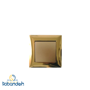 کلید و پریز رویان مدل پالاس بژ با قاب فلزی طلایی